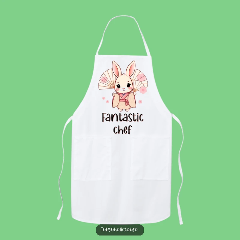 Funny Sweet Bunny Kimono Apron: Kitchen Peeking Rabbit Wear, Practical Funny Gift for Cooks