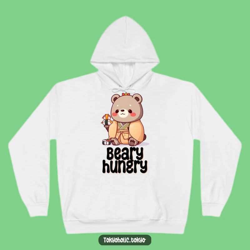 Funny Chubby Bear Sushi Hoodie: Warm Kimono Bear Sweatshirt, Ultimate Funny Gift Choice
