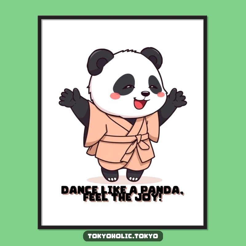 Funny Free Printable Wall Art: Panda Dancing - Downloadable Decor