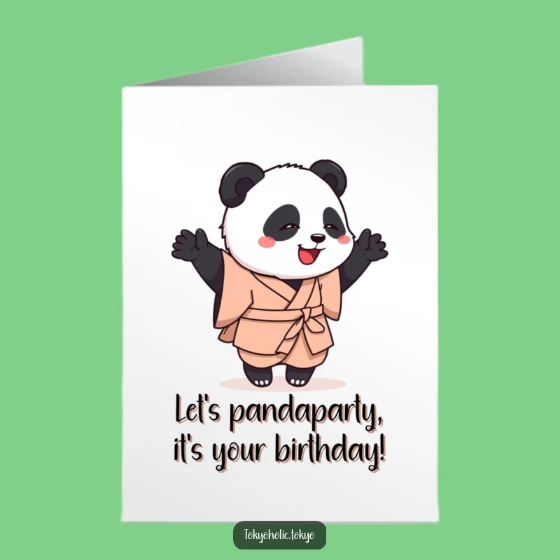 Free Printable Birthday Card: Funny Panda Dance - Downloadable Gift