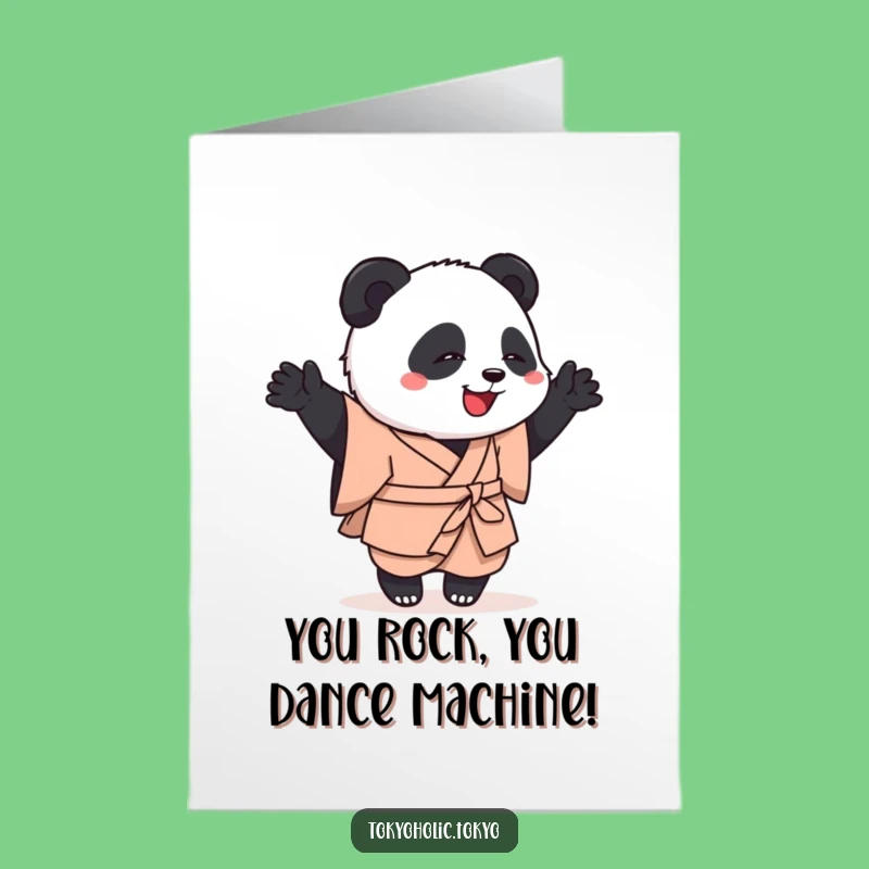 Free Printable Congrats Card: Funny Panda Dance - Downloadable Gift