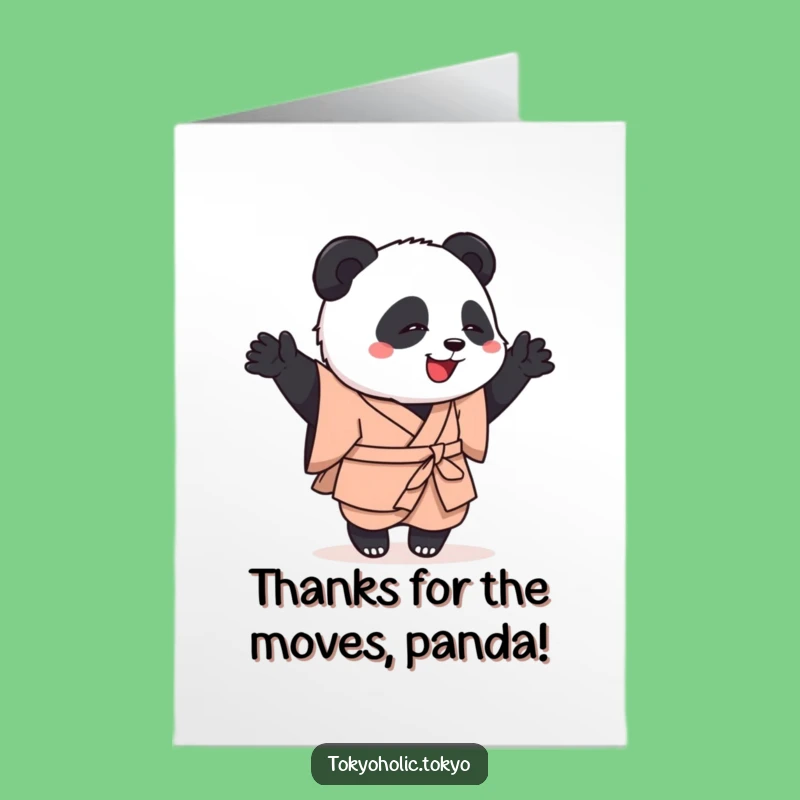 Free Printable Thank You Card: Funny Panda Dance - Downloadable Gift