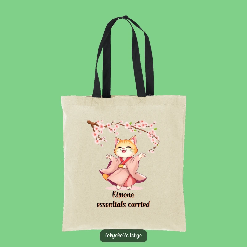 Funny Cat Kimono Tote Bag: Elegant Blossom Dancer Bag, Perfect Stylish Funny Gift